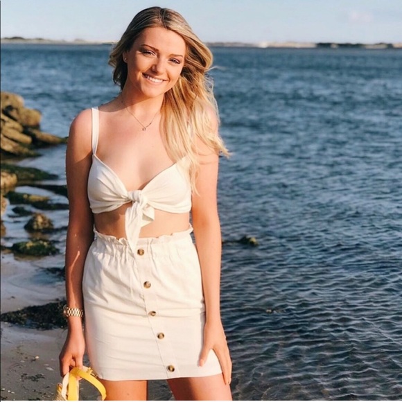 Hey Babe Dresses & Skirts - Off white 💜 Top and Skirt Set